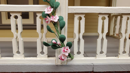 Dollhouse Trailing Pink Camelia Vine 1:12 Scale Miniature Garden Plants Decor