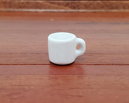 Dollhouse Coffee Mug All White LARGE Use in 1:6 or 1/12 Scale Miniature Kitchen