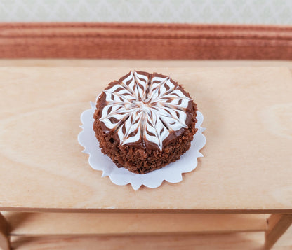 Dollhouse Chocolate Swirl Cake 1:12 Scale Miniature Food Prop Dessert Bakery