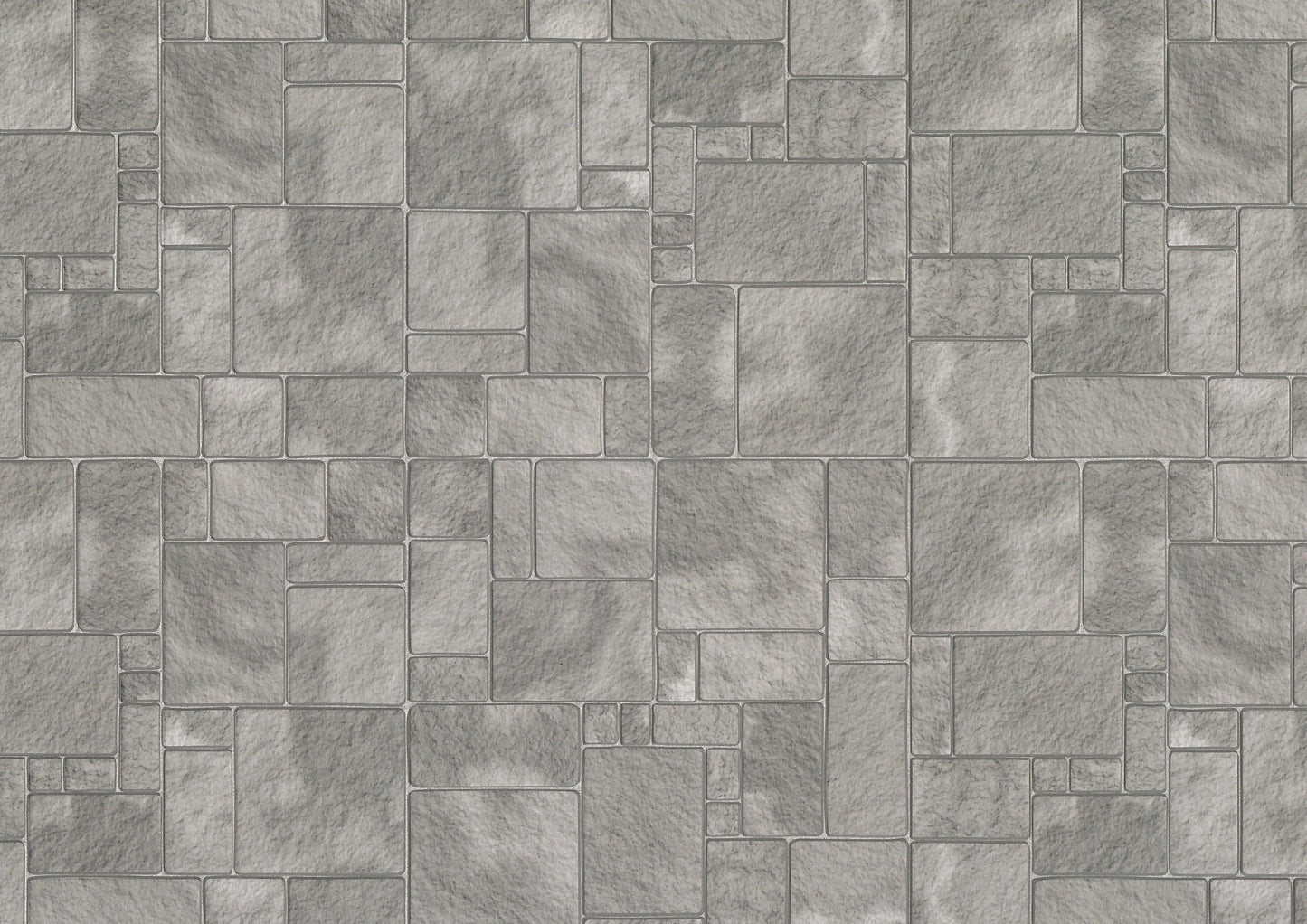 Miniature Flagstone Tile Floor Lightly Embossed Faux Flooring Gray Card Stock