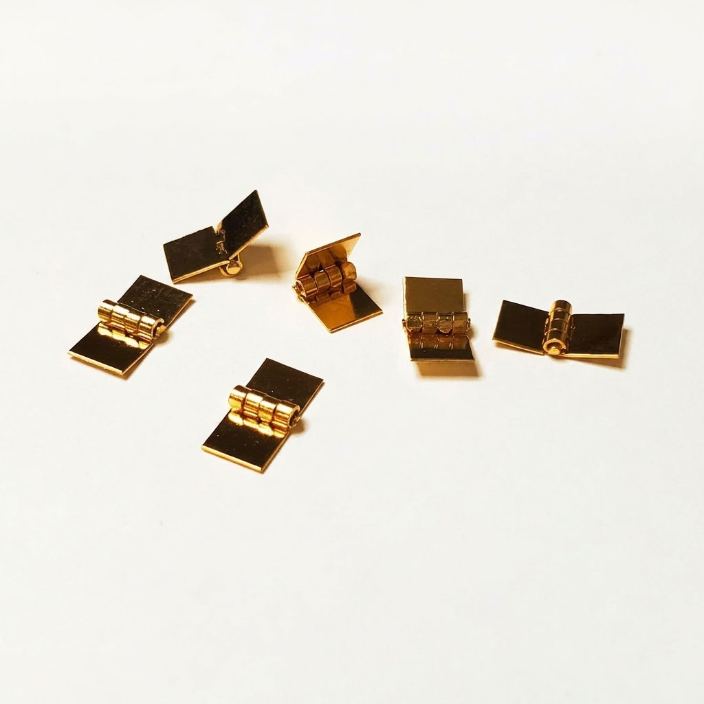 Tiny Dollhouse Miniature Working Hinges Set of 6 1:12 Scale Gold Painted Brass