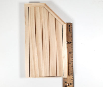 Dollhouse Attic Door Angled Top 1:12 Scale Miniature Unpainted Wood
