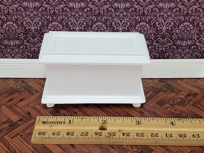Dollhouse Wood Blanket Trunk or Toy Chest White Finish 1:12 Scale Miniature Furniture