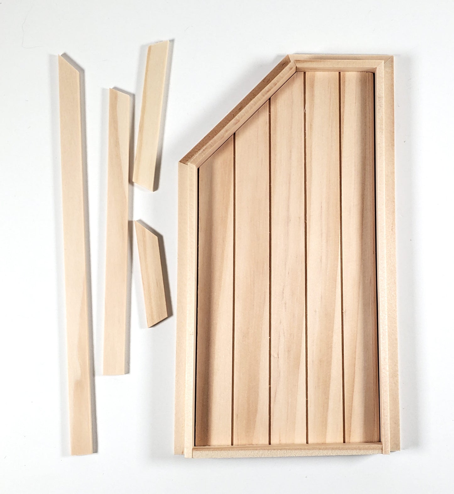 Dollhouse Attic Door Angled Top 1:12 Scale Miniature Unpainted Wood