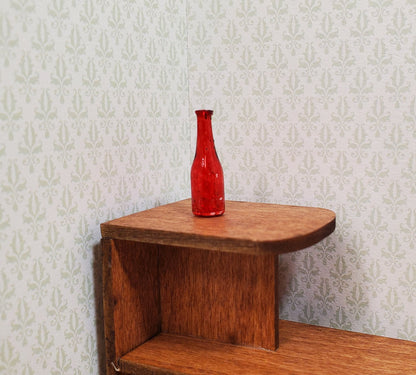 Dollhouse HALF SCALE Red Wine Bottle 1:24 Miniature Painted Glass