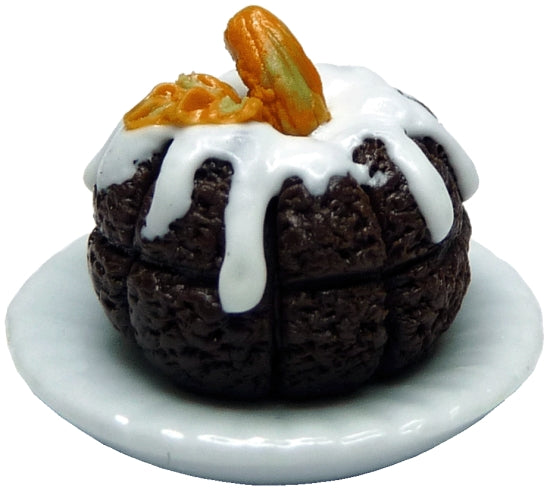 Dollhouse Chocolate Halloween Bundt Cake 1:12 Scale Miniature Dessert Food
