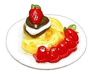 Dollhouse Strawberry Crepes 1:12 Scale Miniature Food Kitchen