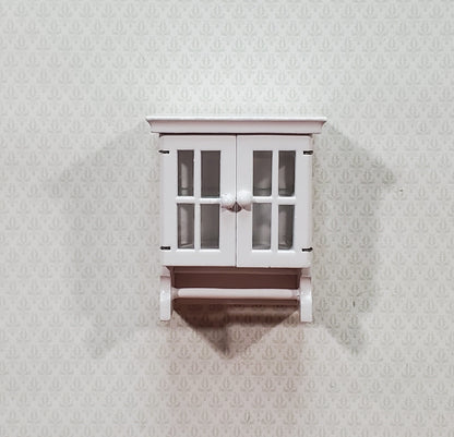 Dollhouse Hanging Cabinet with Doors Small for Kitchen or Bathroom 1:12 Scale Miniature Furniture