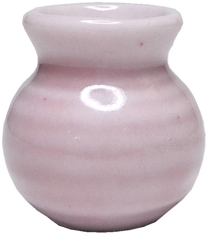 Dollhouse Pink Porcelain Vase or Jar with Rib Pattern 1:12 Scale Miniature