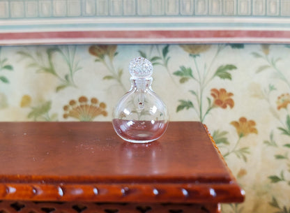 Dollhouse Small Round Bottom Jar with Fancy Stopper 1:12 Scale Miniature
