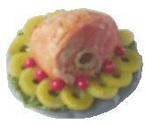 Dollhouse Bone-in Ham with Pineapple Garnish 1:12 Scale Miniature Food Kitchen
