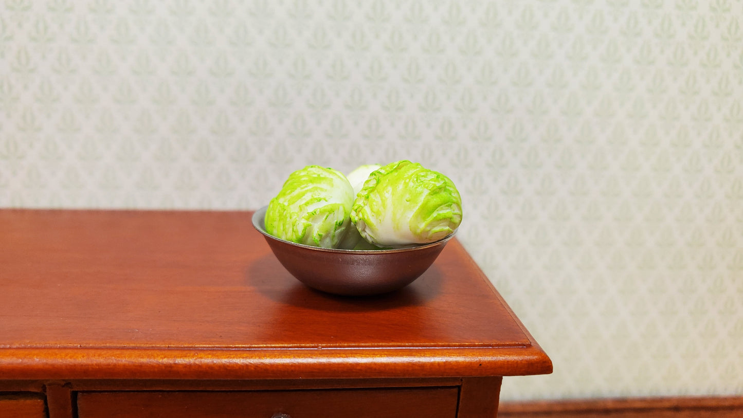 Dollhouse Cabbage Set of 3 1:12 Scale Miniature Kitchen Food Vegetables Grocery