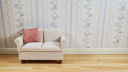 Dollhouse Wallpaper Cottage Blue Stripe 3 Sheets 1:12 Scale Miniature