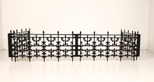 Miniature 4 Piece Fence Kit Black Victorian Georgian Style 1:12 Scale Dollhouse