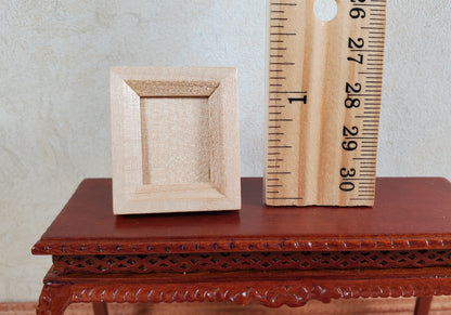 Miniature Picture Frame Wood with Backing and Stand Vertical Portrait 1 5/16"