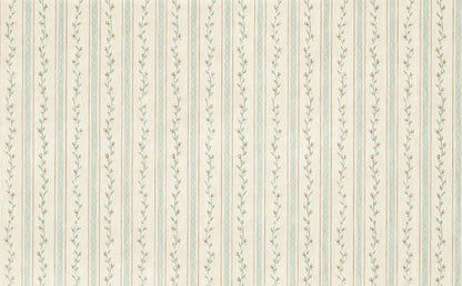 Dollhouse Wallpaper Blue Stripe Floral Vine 3 Sheets 1:12 Scale