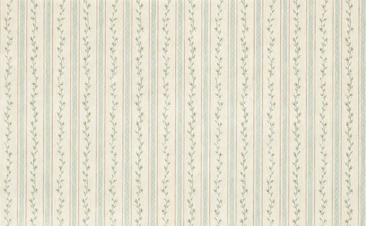 Dollhouse Wallpaper Blue Stripe Floral Vine 3 Sheets 1:12 Scale