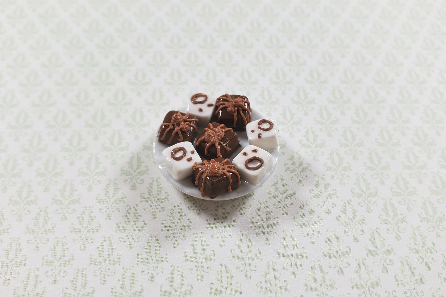 Dollhouse Halloween Petit Fours on a Plate 1:12 Scale Miniature Food Dessert