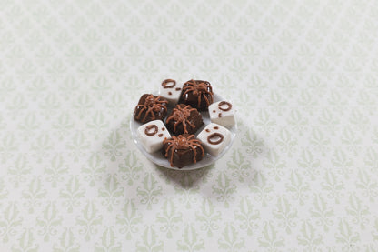 Dollhouse Halloween Petit Fours on a Plate 1:12 Scale Miniature Food Dessert