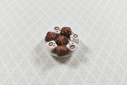 Dollhouse Halloween Petit Fours on a Plate 1:12 Scale Miniature Food Dessert