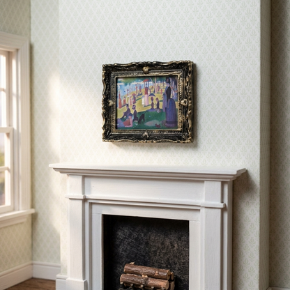 Miniature A Sunday Afternoon Print Framed Seurat 1:12 Scale Dollhouse