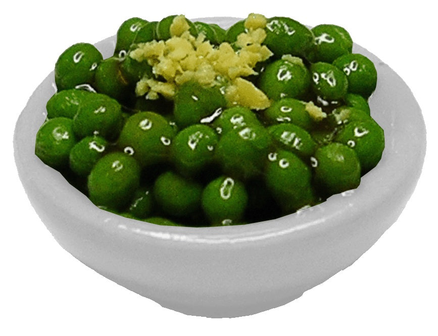 Dollhouse Peas in a White Bowl 1:12 Scale Miniature Food