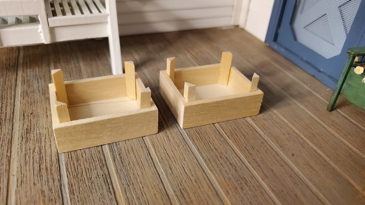 Dollhouse Miniature Fruit or Vegetable Crates x2 Stackable 1:12 Scale Wood