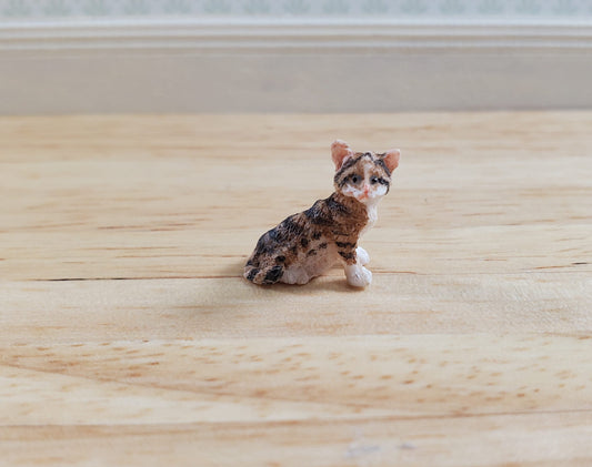 HALF SCALE Tiny Brown Tabby Sitting 1:24 Scale by Falcon Miniatures
