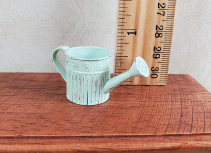 Dollhouse Metal Watering Can with Handle Green 1:12 Scale Miniature Garden