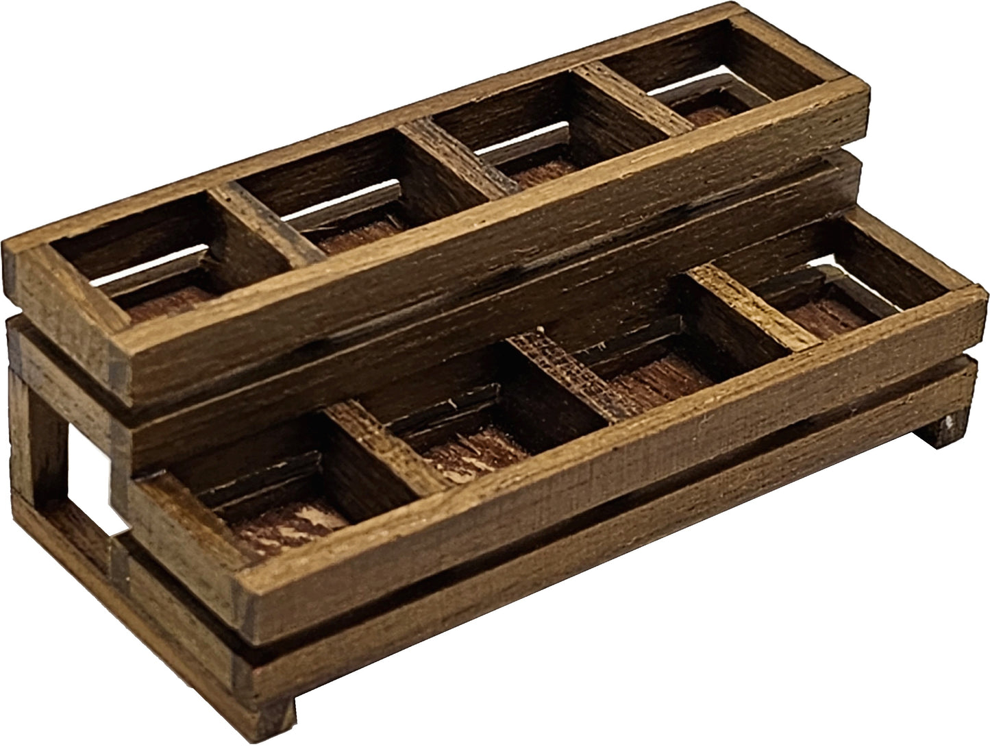 Dollhouse Tiered Wooden Plant Stand 1:12 Scale Miniature Garden Plants Flowers