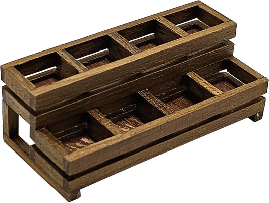 Dollhouse Tiered Wooden Plant Stand 1:12 Scale Miniature Garden Plants Flowers