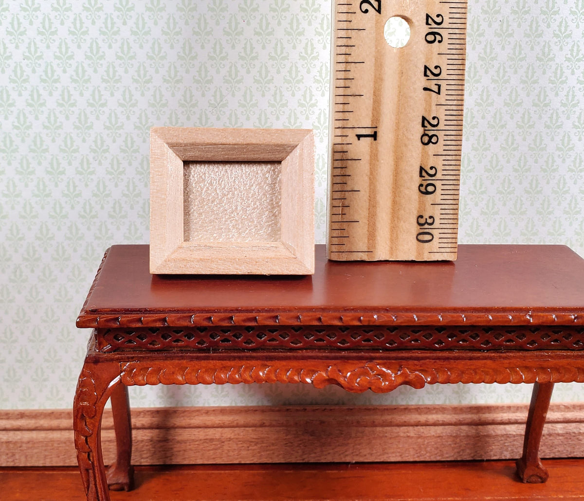 Tiny Miniature Picture Frame Wood with Backing and Stand Horizontal Landscape