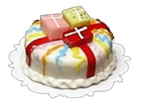 Dollhouse Celebration Cake 1:12 Scale Miniature Dessert Kitchen Food Bakery