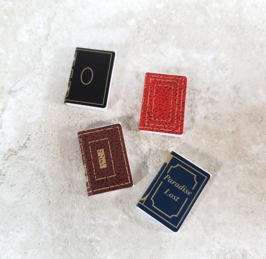 Dollhouse Books with Blank Pages Set of 4 1:12 Scale Miniature Library