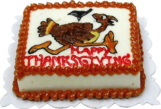 Dollhouse Happy Thanksgiving Sheet Cake 1:12 Scale Miniature Food Bakery