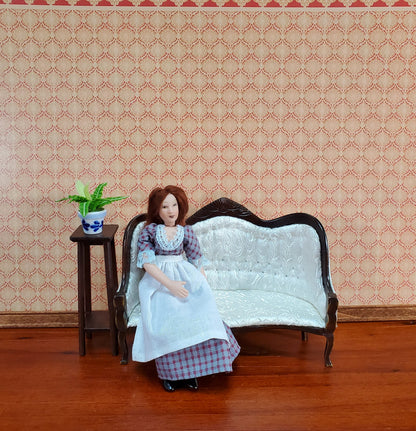 Dollhouse Wallpaper World Model Orange & Beige 1:12 Scale Flower Bursts