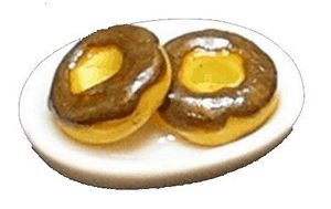 Dollhouse Chocolate Frosted Donuts on Plate 1:12 Scale Miniature Food Bakery