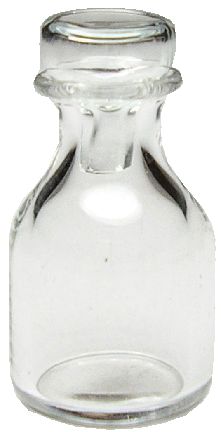 Dollhouse Round Decanter Bottle with Stopper Clear Glass 1:12 Scale Miniature