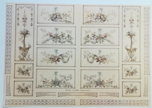 Dollhouse Miniature Wallpaper Music Room Theme Wall Panels Mural 1:12 Scale