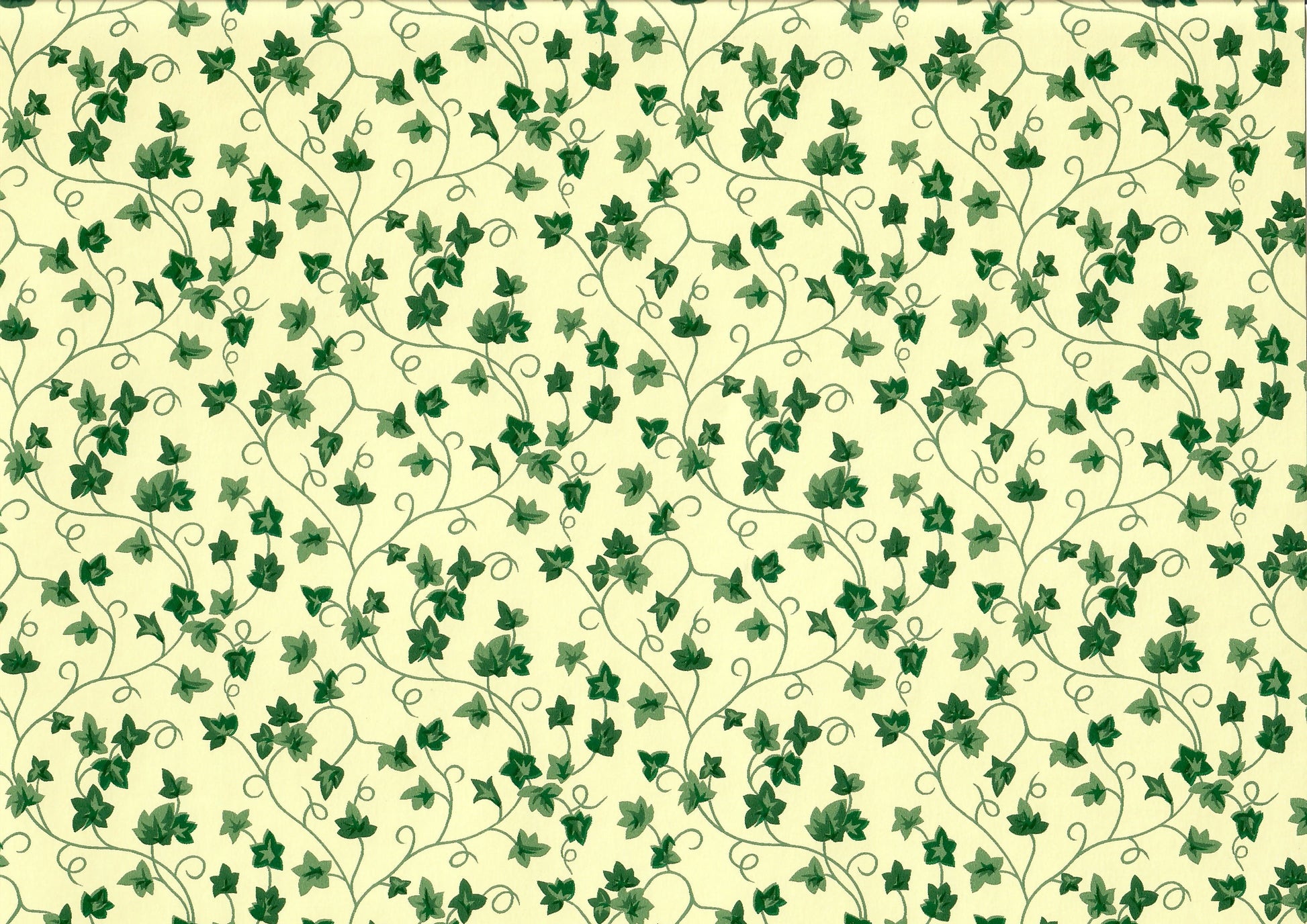 Dollhouse Wallpaper Climbing Ivy Cream 3 Sheets 1:12 Scale Miniature