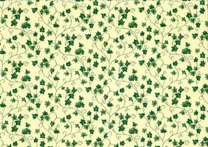 Dollhouse Wallpaper Climbing Ivy Cream 3 Sheets 1:12 Scale Miniature