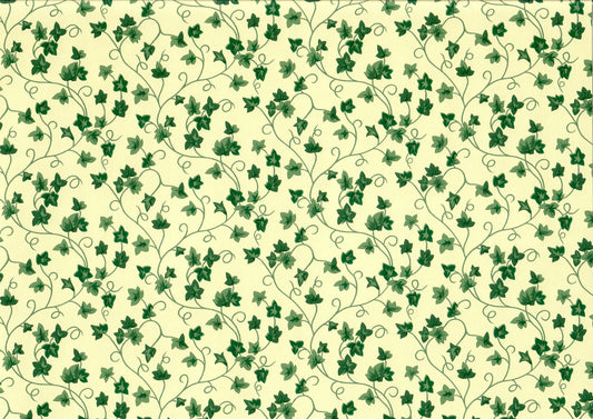 Dollhouse Wallpaper Climbing Ivy Cream 3 Sheets 1:12 Scale Miniature