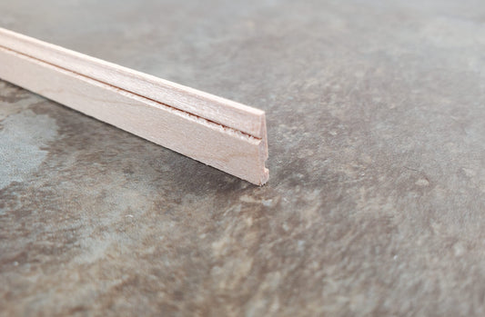 Dollhouse Baseboard Trim w/ Wire Channel 7/16" tall x 18" 1:12 Scale CLA70304