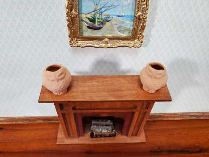 Dollhouse Owl Planters Terra Cotta Pots Set of 2 Unglazed 1:12 Scale Miniatures