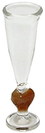 Dollhouse Glass Flute with Heart Design 1:12 Scale Miniature Kitchen Drinks