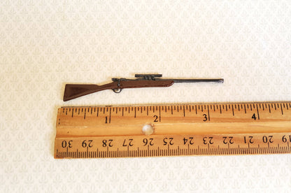 Miniature Rifles For Crafts Miniature Bolt Action Rifle with Scope Prop 1:12 Scale Dollhouse Paint ...