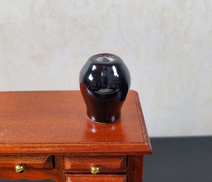 Dollhouse Black Ceramic Vase 1:12 Scale Miniature