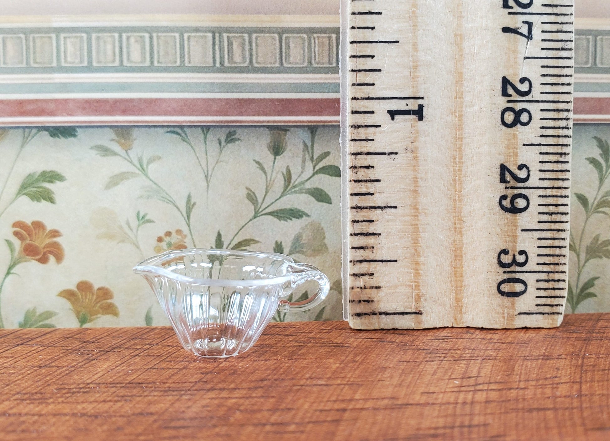 Dollhouse Glass Wide Gravy Boat Bowl 1:12 Scale Miniatures Kitchen