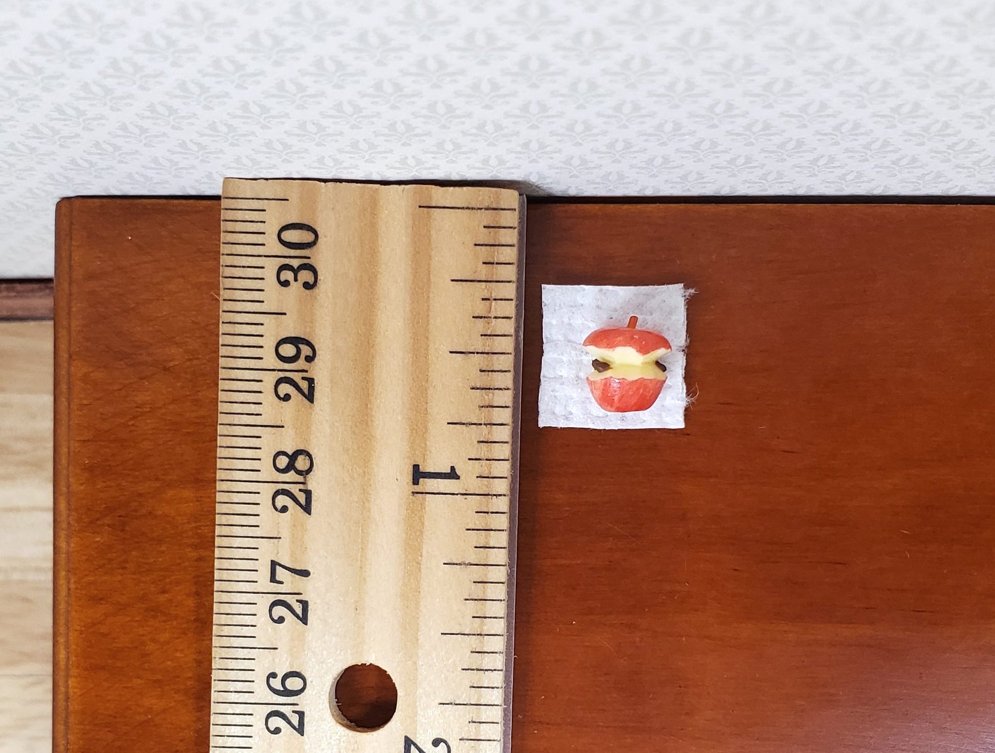 Dollhouse Eaten Apple Core 1:12 Scale Miniature Food Kitchen Fruit Snacks