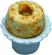 Dollhouse Angel Food Cake on Stand 1:12 Scale Miniature Dessert Food Bakery